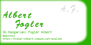 albert fogler business card